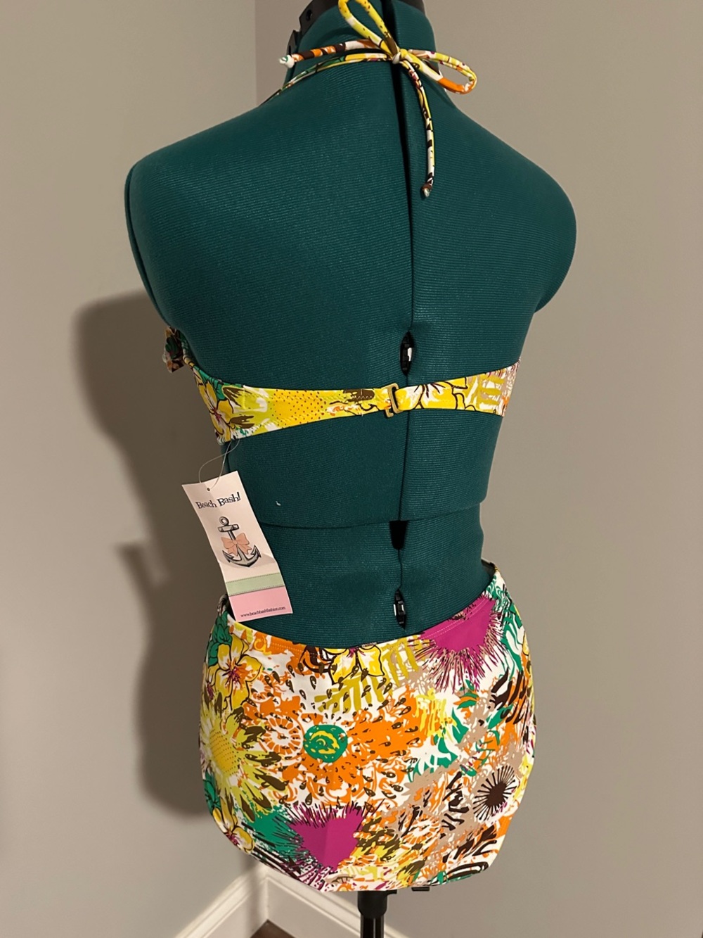 High-Waist Floral Ruffle Bikini Set - Yellow Multi - Picture 5 of 8
